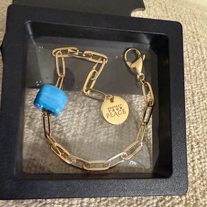 Protect your peace Bracelet Gold tone & Turquoise Stone Boho Bracelet